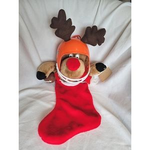 Vintage University Of Florida Reindeer In Gators Helmet 23" Christmas Stocking
